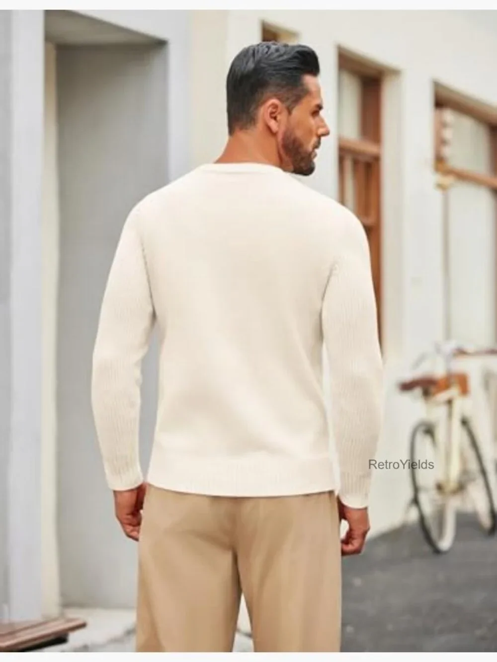 Mens Cable Knit Sweater Casual Long Sleeve Crewneck Pullover Fisherman Twist